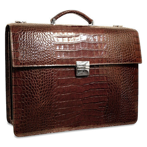 Leather Flapover Briefcases - Jack Georges