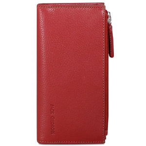 Jack Georges SOHO Slim Zippered Wallet #1717 Red Closed