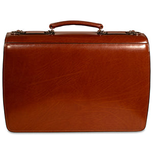 Elements Professional Leather Briefcase #4402 Cognac Back