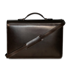 Elements Slim Briefcase #4501 Brown Back with Strap