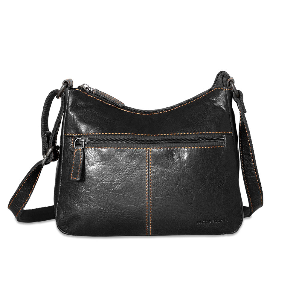 Jack Georges popular Black Leather Crossbody Bag