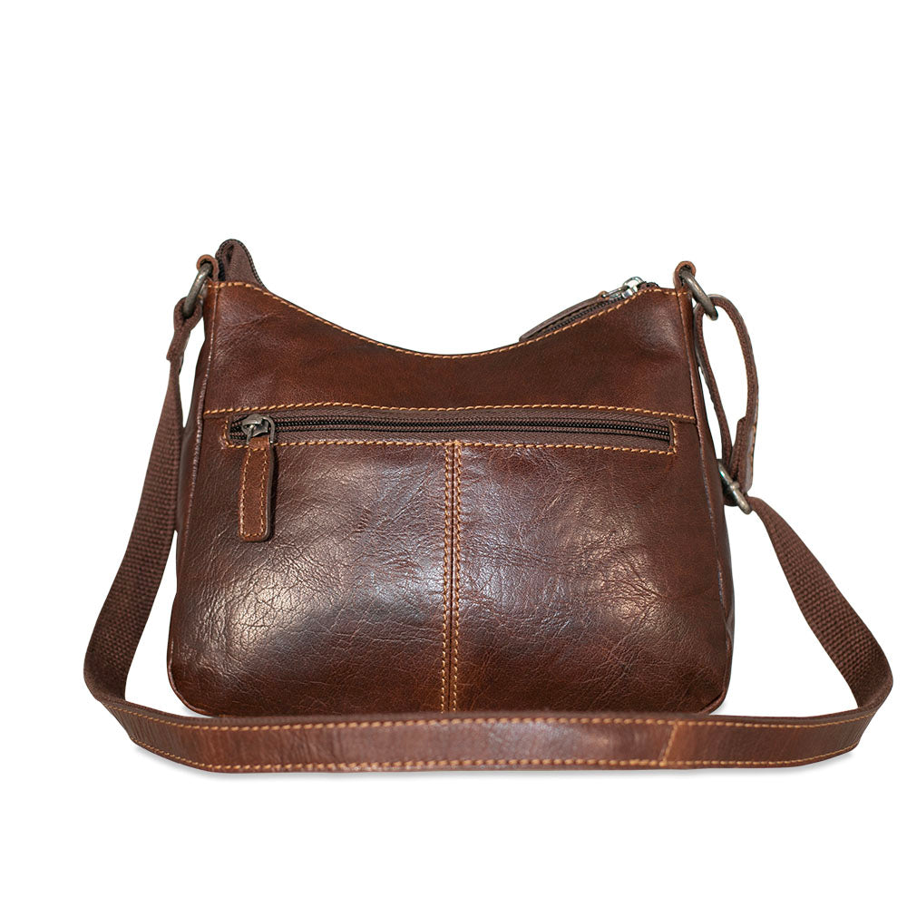 Jack Georges Voyager brown leather outlets crossbody bag