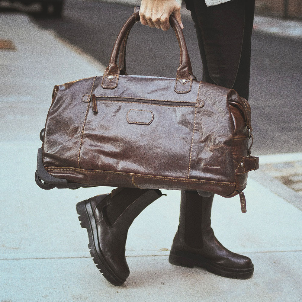 J Crew Brown Leather Weekender Messenger Travel Bag Adjustable Detachable deals Strap