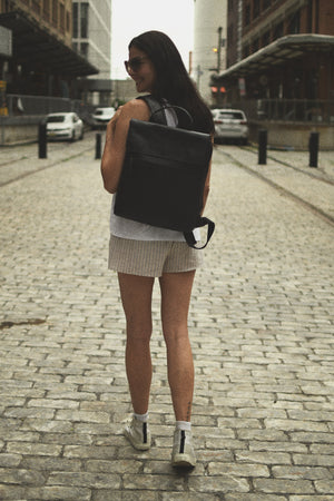Model Walking with 7526 Backpack Navy