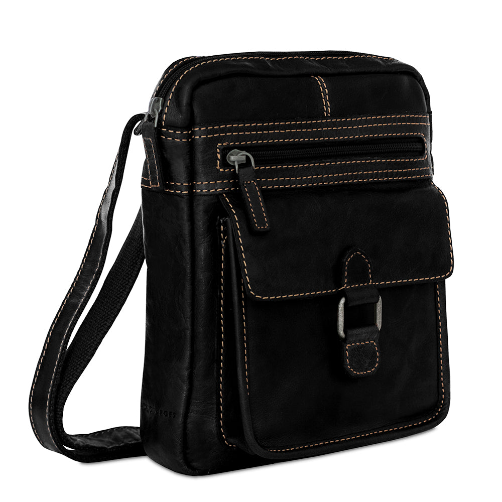 Jack Georges offers Black Leather Crossbody Bag