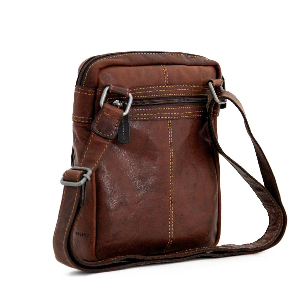 Jack Georges 7213 Voyager Slim Crossbody - Brown — Bag and Baggage