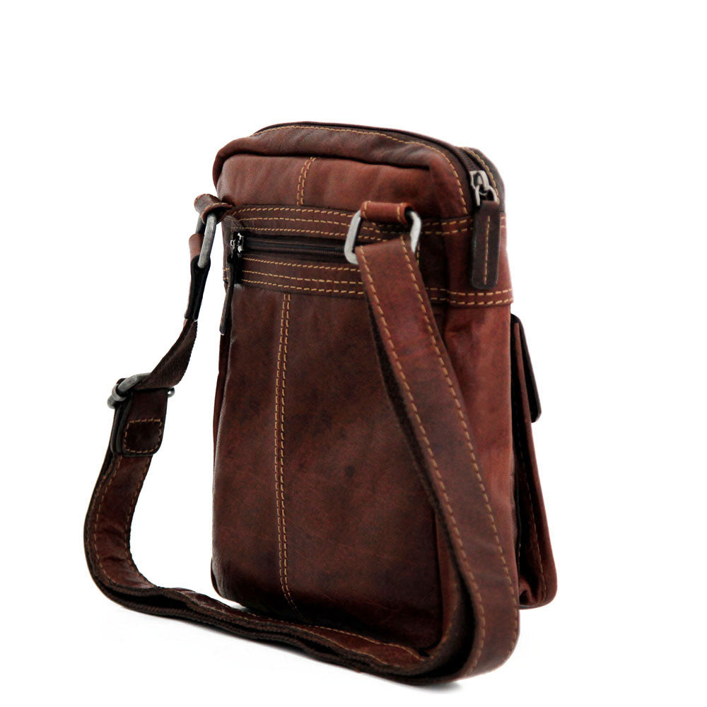 Jack Georges 7213 Voyager Slim Crossbody - Brown — Bag and Baggage