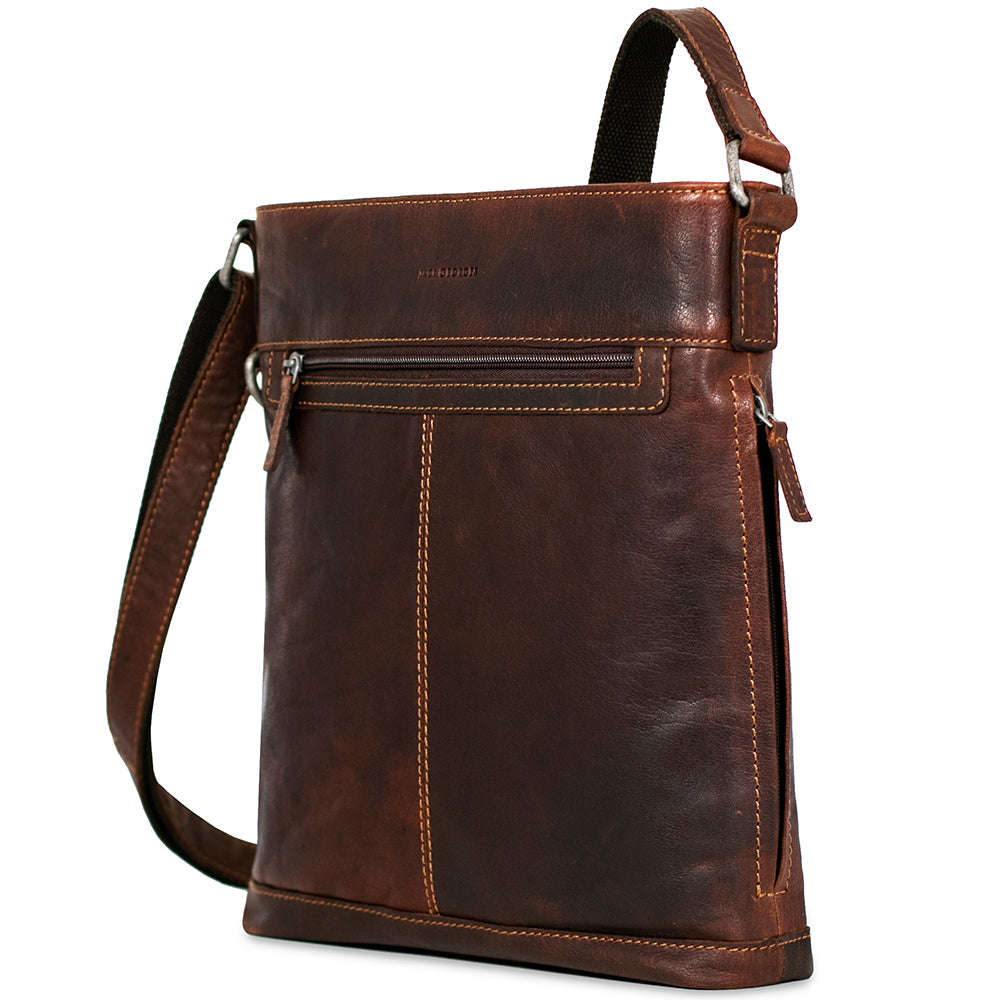 Jack Georges Brown Voyager Large Leather Crossbody