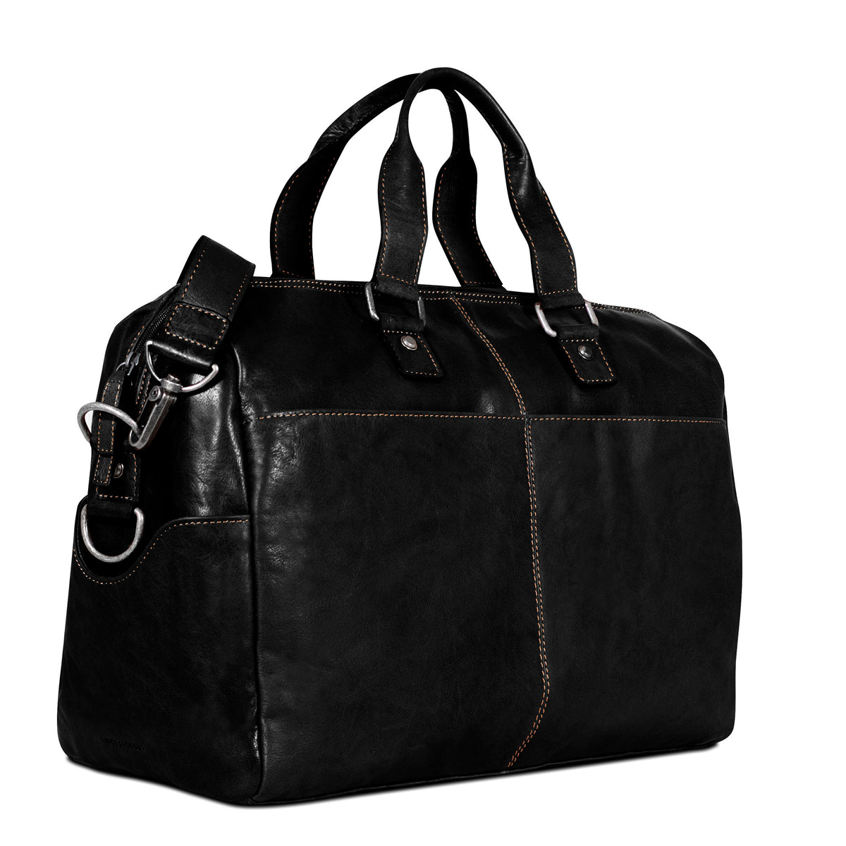 Jack Georges Black Leather on sale Womans Briefcase Day Bag