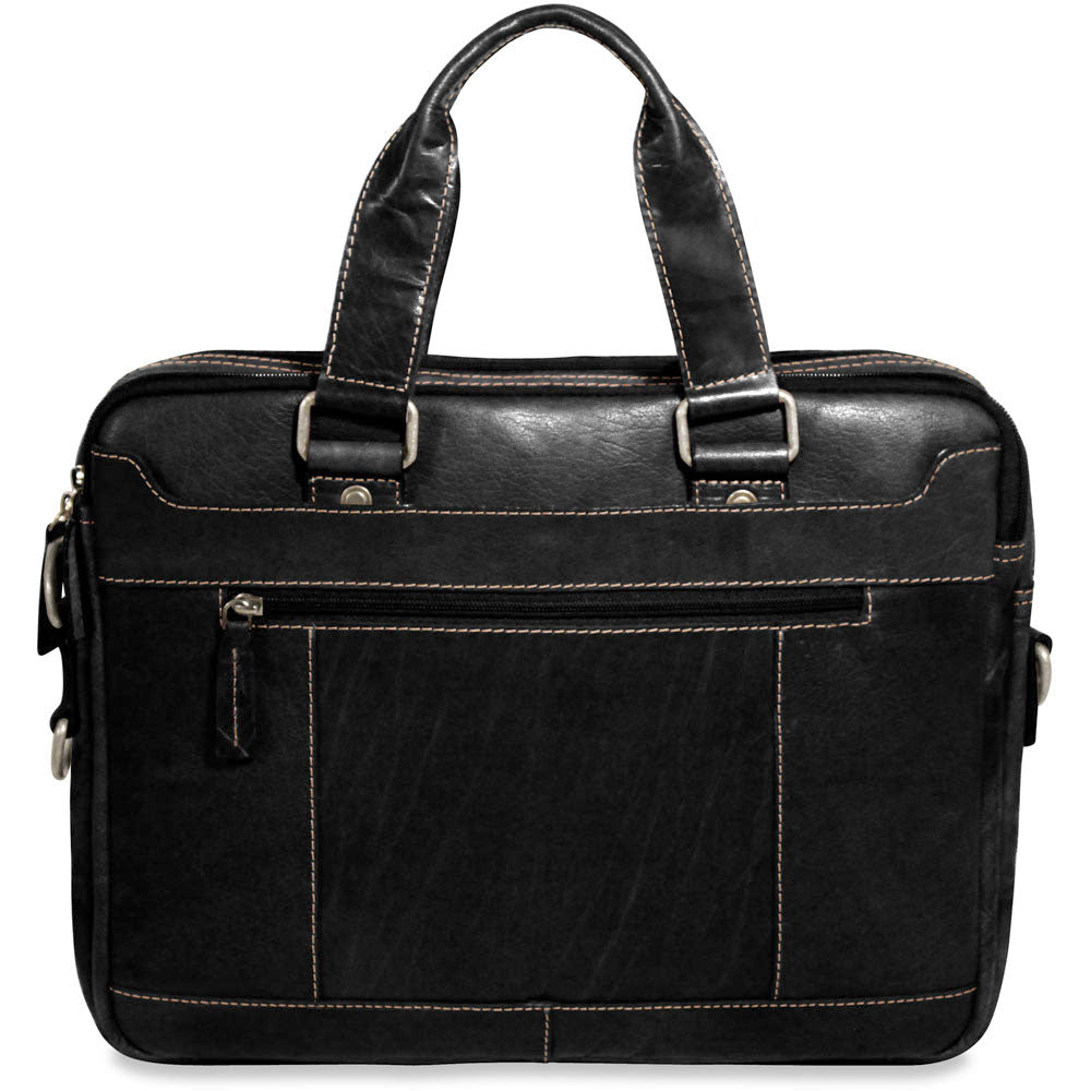 Jack Georges deals Black Leather Messenger Laptop Bag