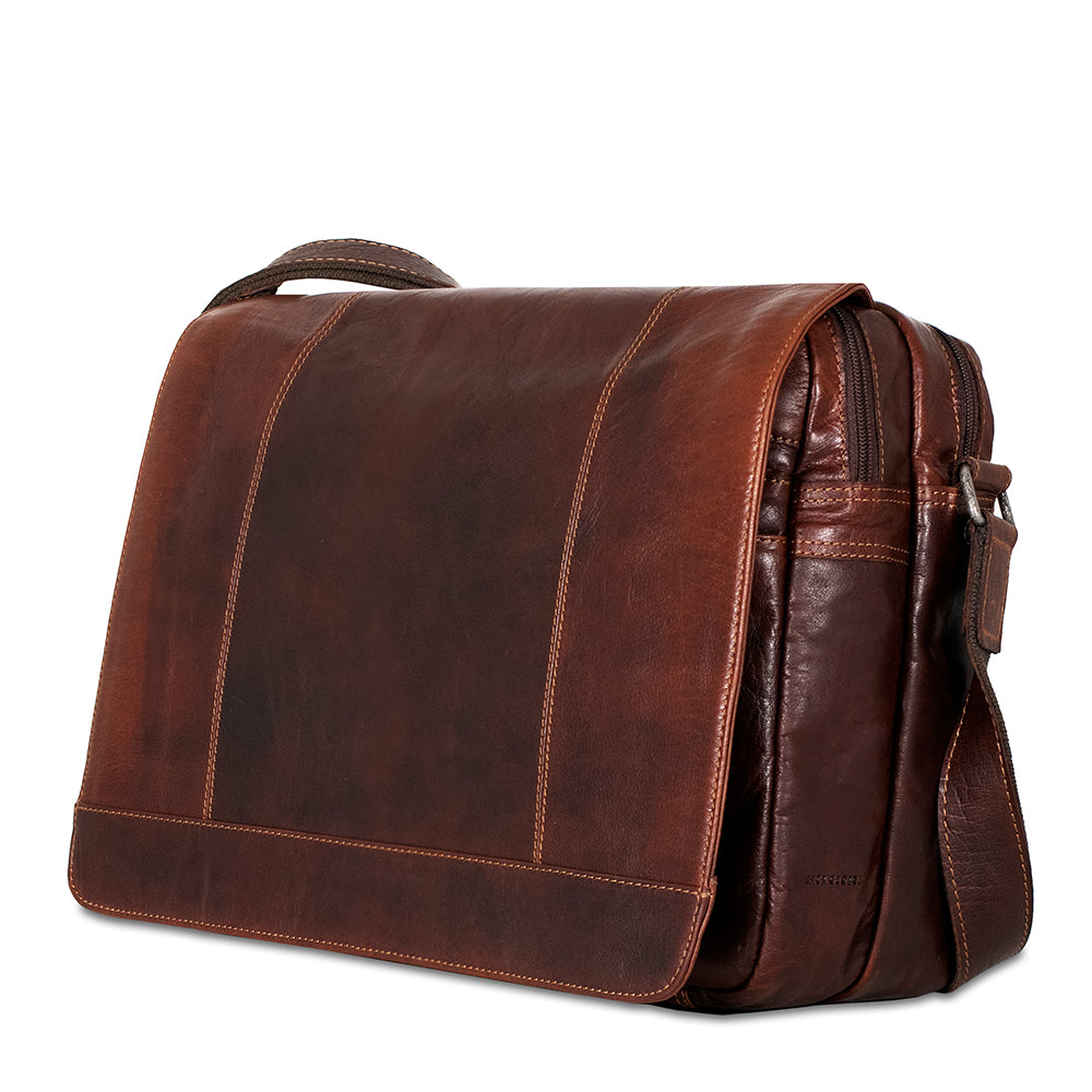 Jack Georges Voyager Leather Large Travel Messenger Bag #7325
