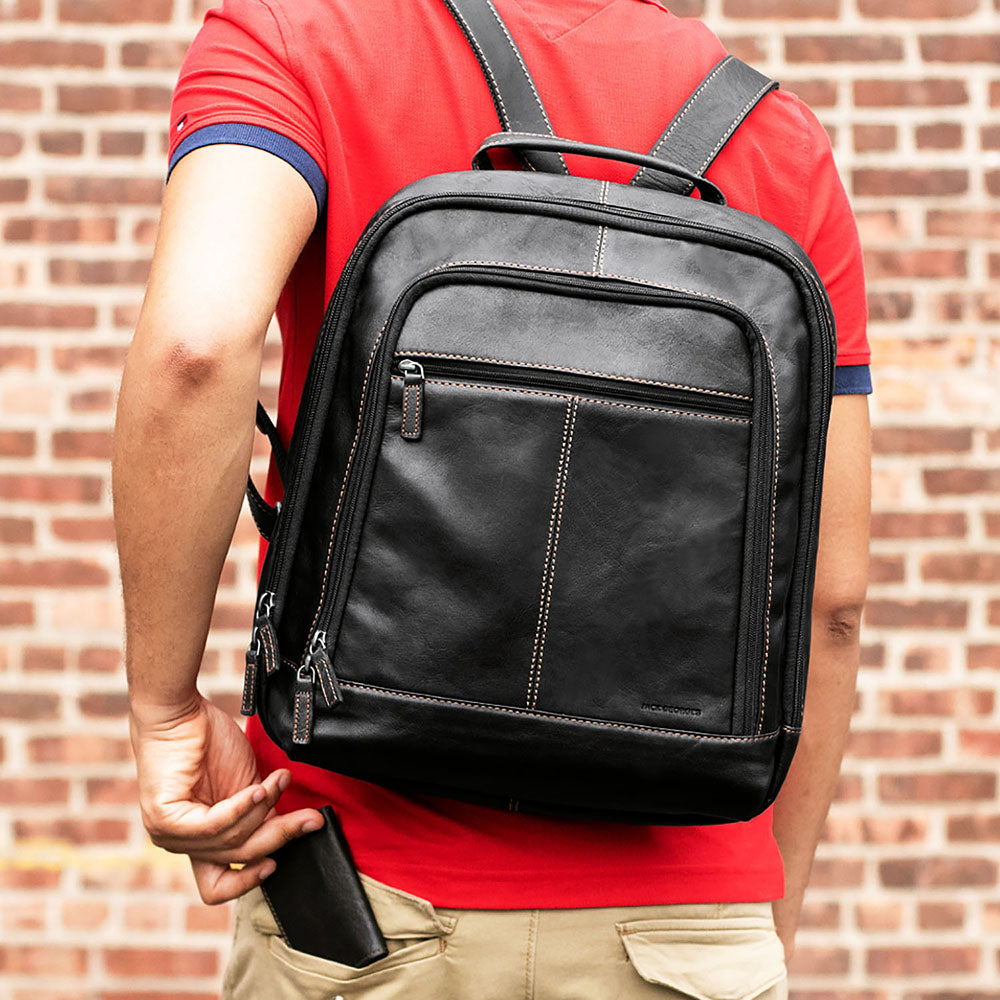 Jack George’s Black Voyager on sale Leather Backpack $222