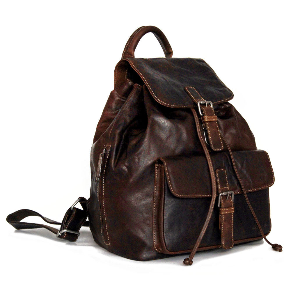 Jack Georges Voyager Adele Slim Backpack #7537- Handmade - Hand-Stained  Buffalo Leather