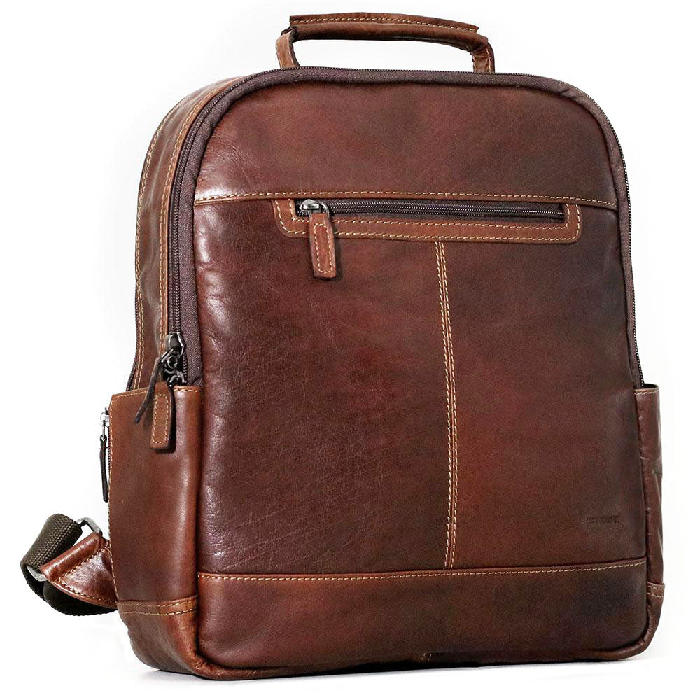 Jack Georges Leather Voyager Adele Slim Backpack Bag #7537