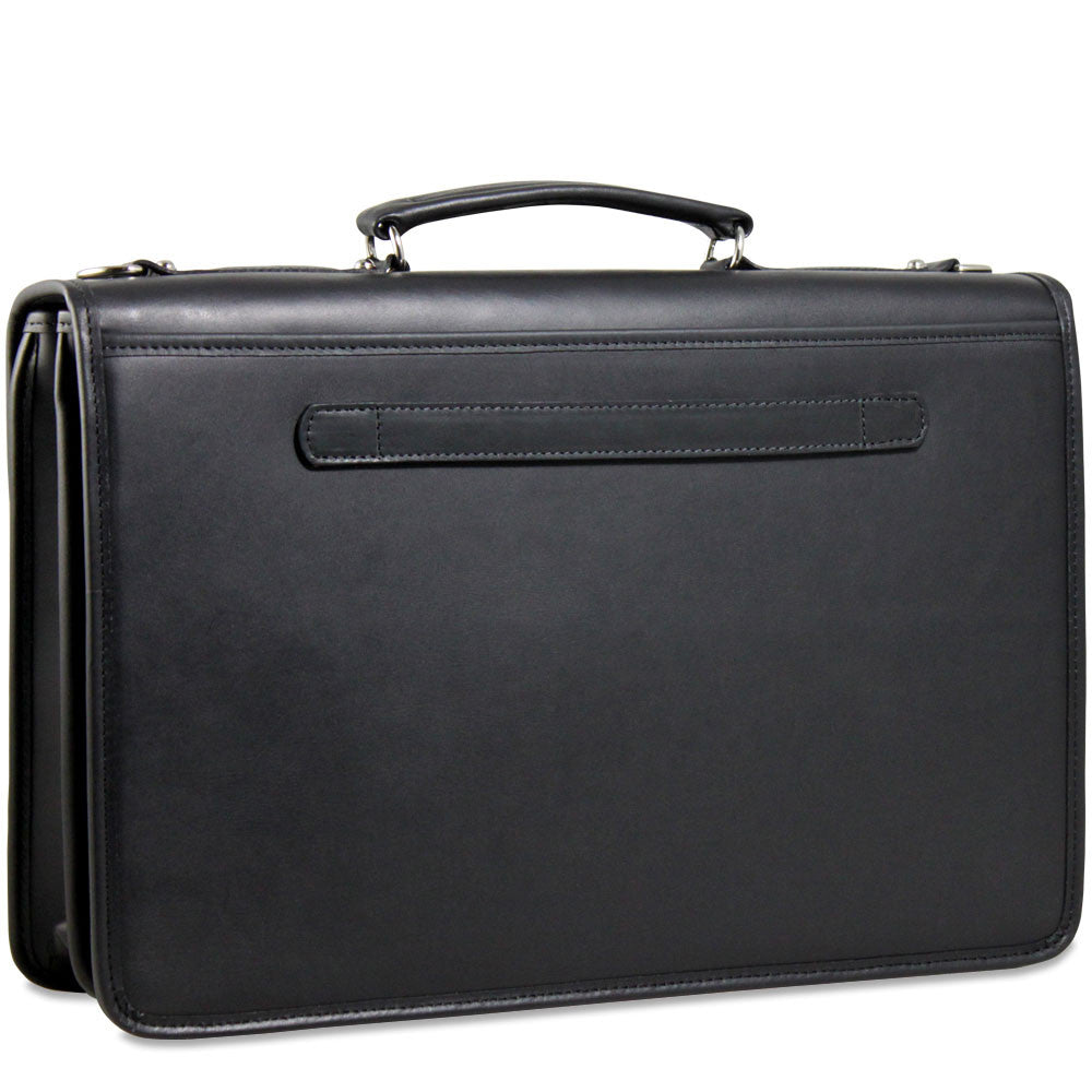 Jack Georges University Executive Leather Briefcase - Black