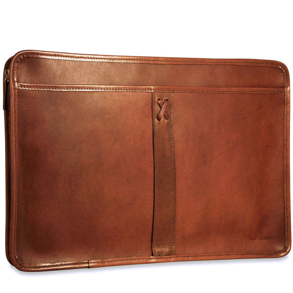 Leather underarm portfolio / dilana style / laptop online sleeve zip top