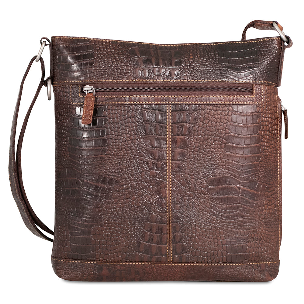 Brown croc cheap crossbody bag