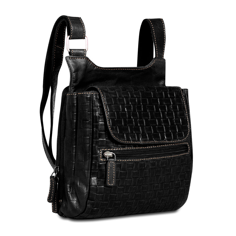 Jack Georges Black shops Leather Crossbody Bag